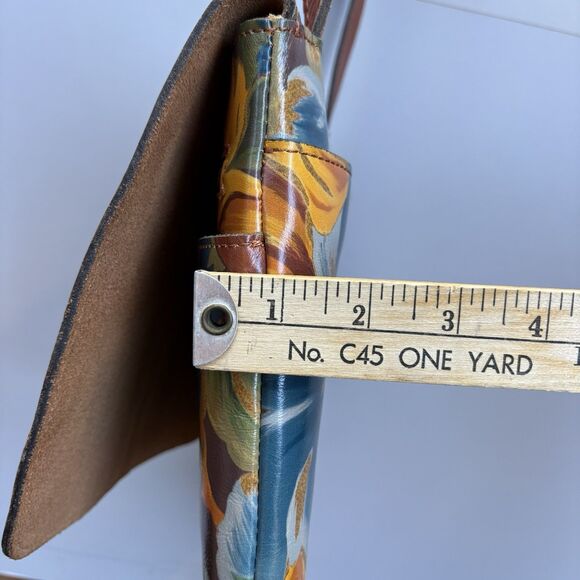 Patricia Nash Norwich Leather Crossbody Bag-Marigold Harvest Boho Floral Suede - Picture 7 of 13